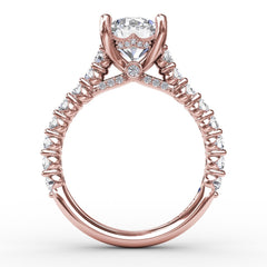 Contemporary Diamond Solitaire Engagement Ring With Hidden Halo