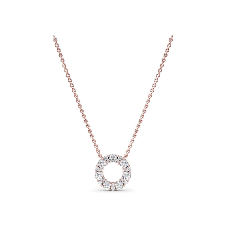 Shared Prong Diamond Circle Necklace