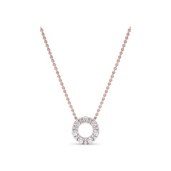 Shared Prong Diamond Circle Necklace