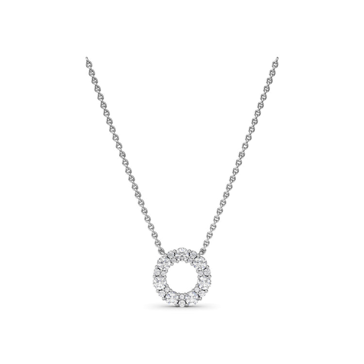 Shared Prong Diamond Circle Necklace