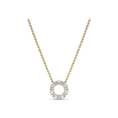 Shared Prong Diamond Circle Necklace