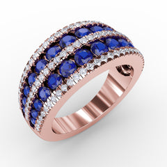 Chasing Bliss Sapphire and Diamond Stacked Row Ring