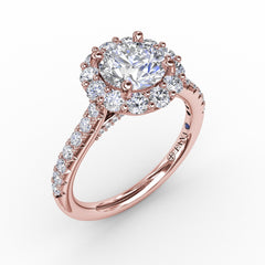 Classic Round Halo Engagement Ring 