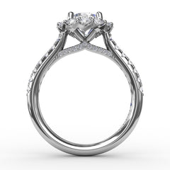 Classic Round Halo Engagement Ring 