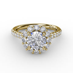Classic Round Halo Engagement Ring 