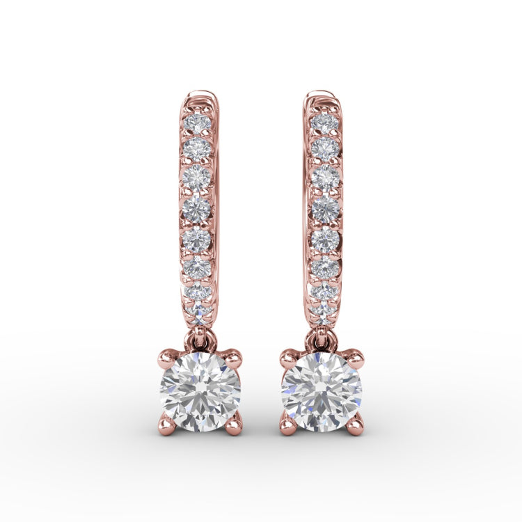 Single Diamond Drop Earrings