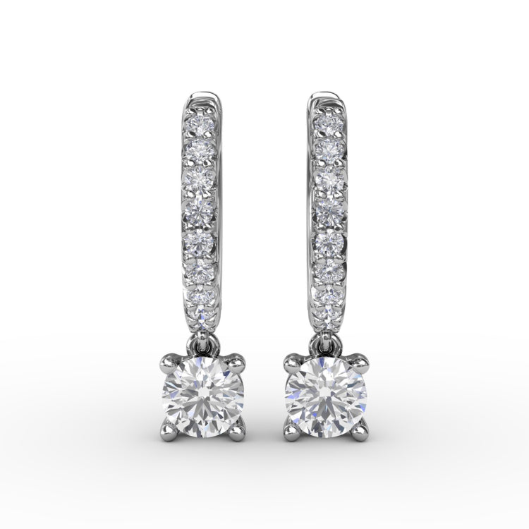 Single Diamond Drop Earrings