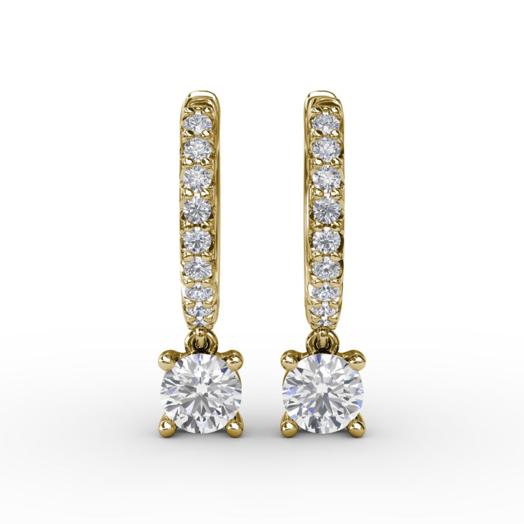 Single Diamond Drop Earrings