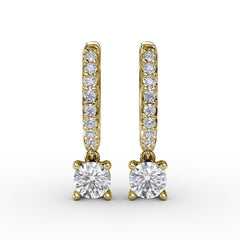Single Diamond Drop Earrings
