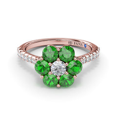 Blossoming Emerald And Diamond Ring 