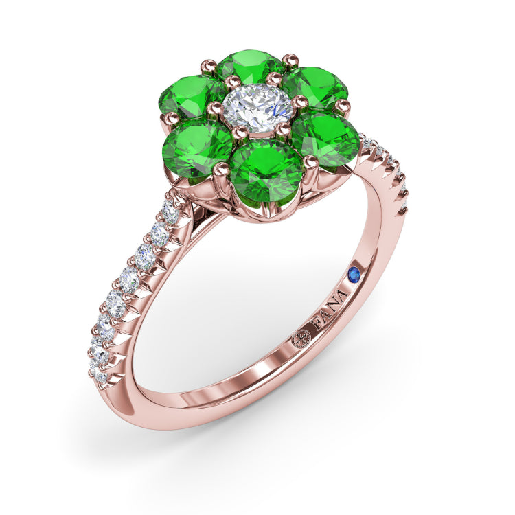 Blossoming Emerald And Diamond Ring 
