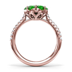 Blossoming Emerald And Diamond Ring 