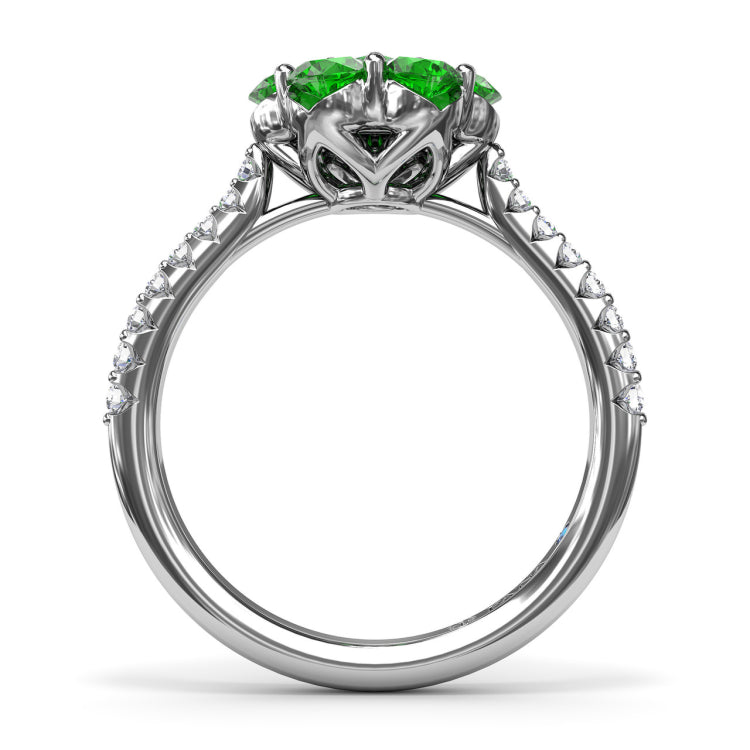 Blossoming Emerald And Diamond Ring 