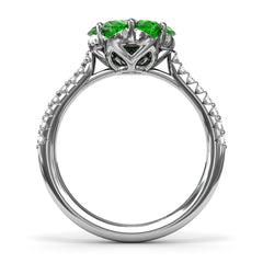 Blossoming Emerald And Diamond Ring 