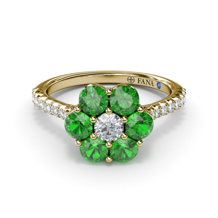 Blossoming Emerald And Diamond Ring 