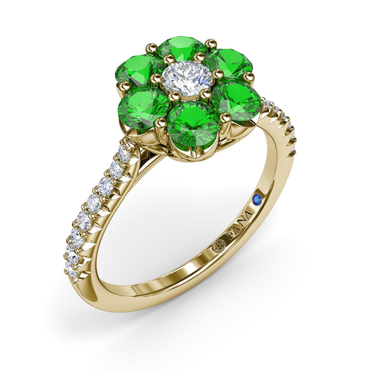 Blossoming Emerald And Diamond Ring 