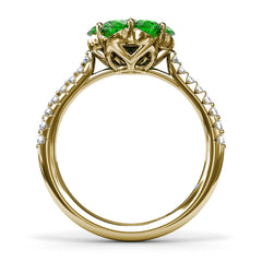 Blossoming Emerald And Diamond Ring 