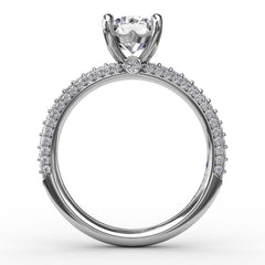 Classic Solitaire Engagement Ring With Flawless PavÃ© Band