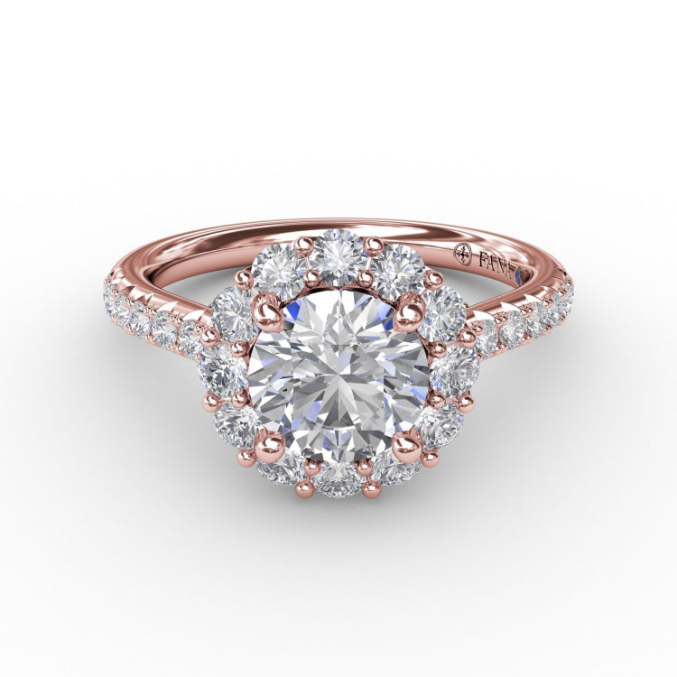 Classic Round Halo Engagement Ring 