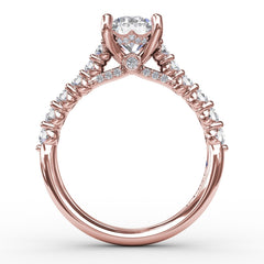 Contemporary Diamond Solitaire Engagement Ring With Hidden Halo