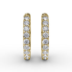 .6ct Diamond Hoop Earrings 