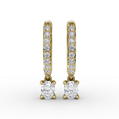 Oval Diamond Drop Earrings 