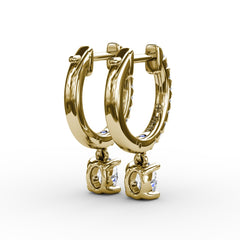 Oval Diamond Drop Earrings 