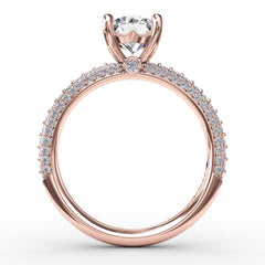 Classic Solitaire Engagement Ring With Flawless PavÃ© Band
