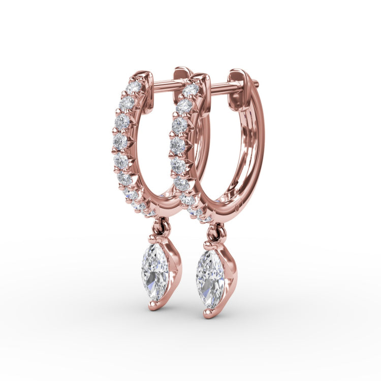 Marquise Diamond Drop Earrings 