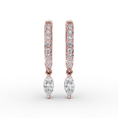 Marquise Diamond Drop Earrings 