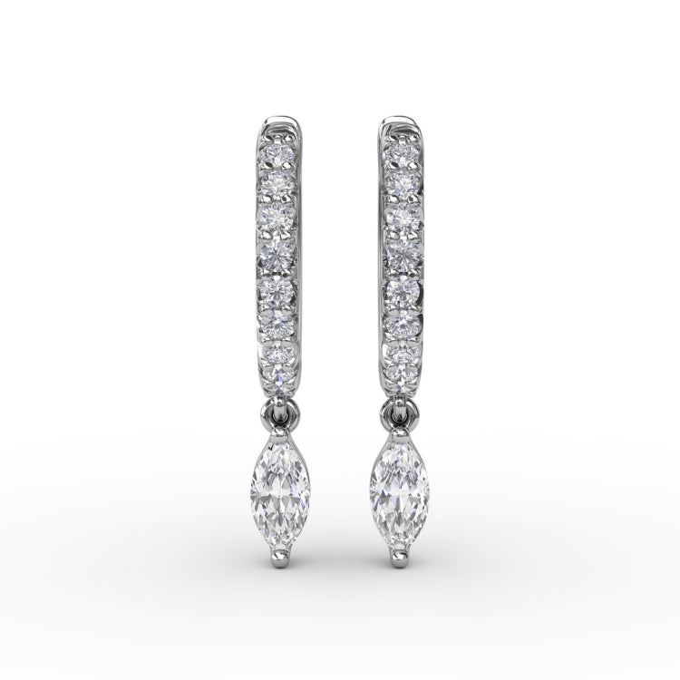 Marquise Diamond Drop Earrings 