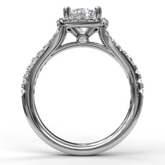 Classic Halo With A Twist Engagement Ring