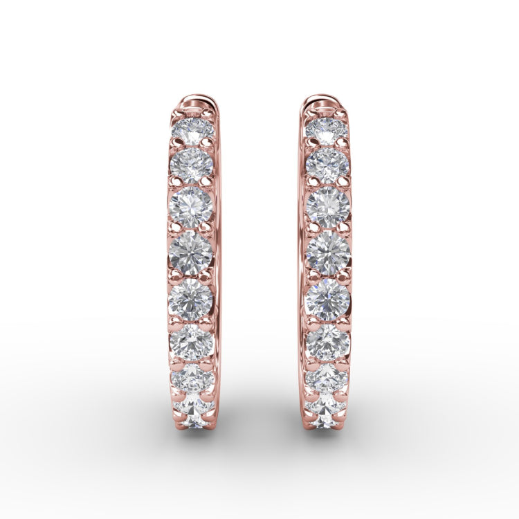 .6ct Diamond Hoop Earrings 