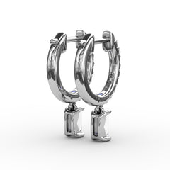 Emerald Cut Diamond Drop Earrings 