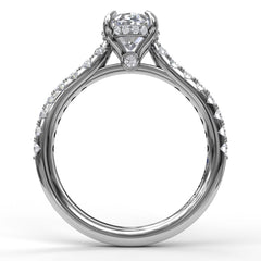 Classic Oval Cut Engagement Ring with a Subtle Diamond Splash