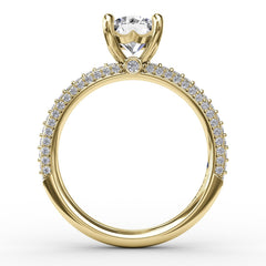 Classic Solitaire Engagement Ring With Flawless PavÃ© Band