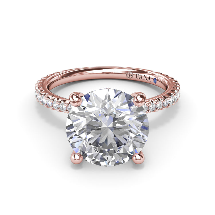 Hidden Halo Diamond Engagement Ring 