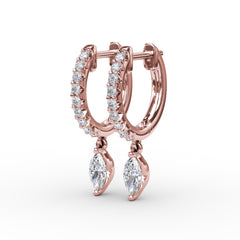 Marquise Diamond Drop Earrings 