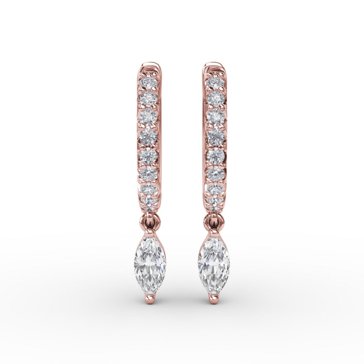 Marquise Diamond Drop Earrings 