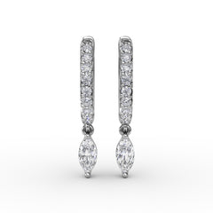 Marquise Diamond Drop Earrings 