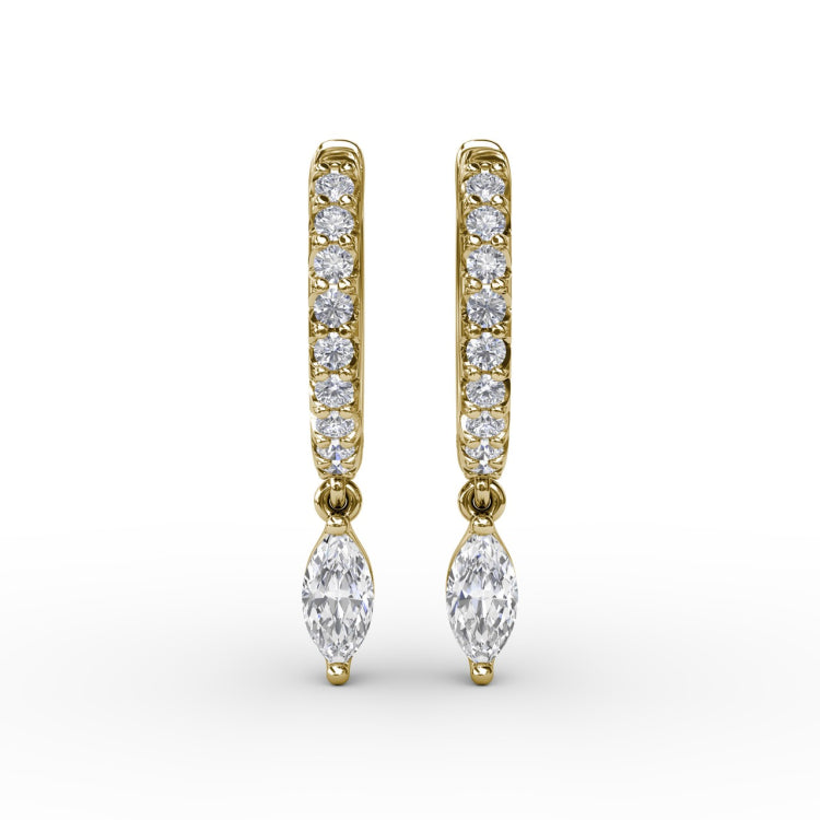 Marquise Diamond Drop Earrings 