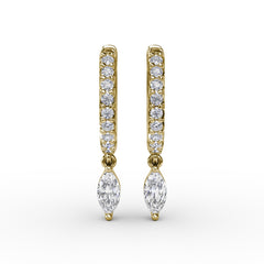 Marquise Diamond Drop Earrings 