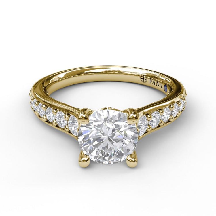 Classic Single Row Diamond Engagement Ring