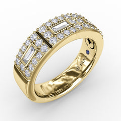 Alternaing Emerald and Diamond Hoop Earrings 