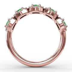 Blossoming Love Emerald and Diamond Ring