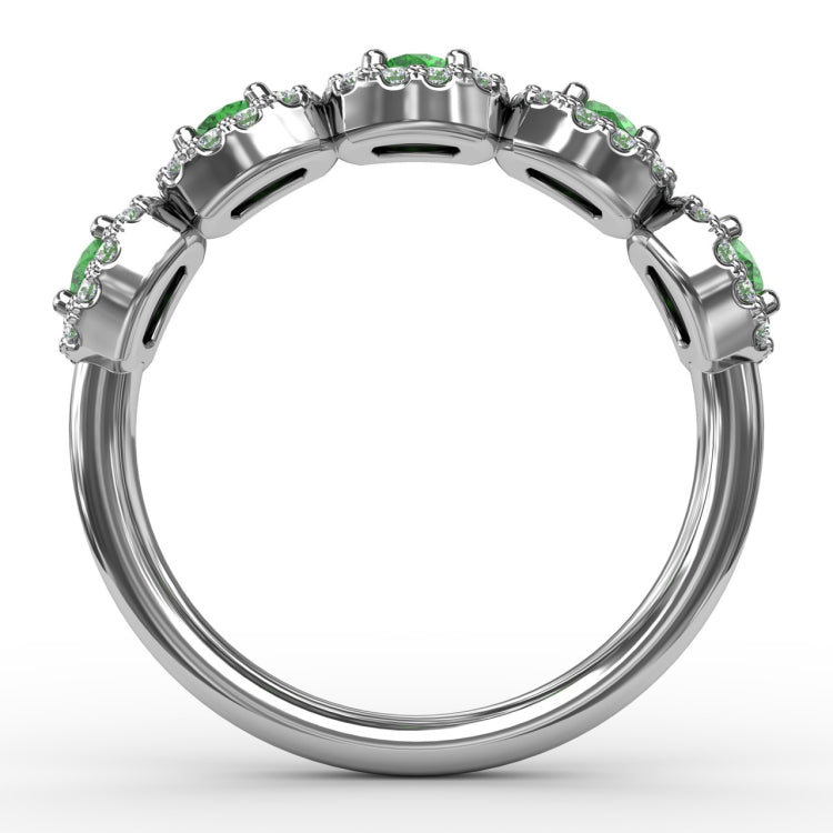 Blossoming Love Emerald and Diamond Ring