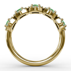 Blossoming Love Emerald and Diamond Ring
