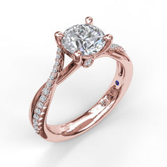 Alternating Diamond Twist Engagement Ring