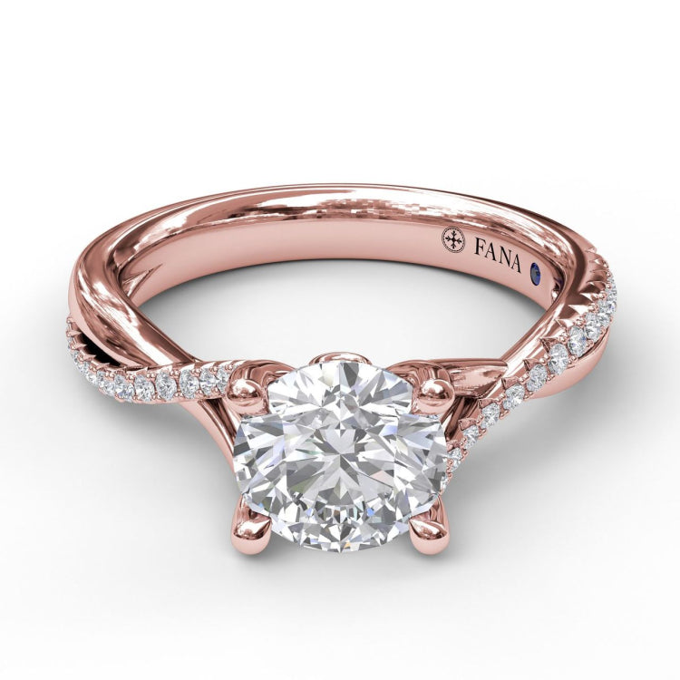 Alternating Diamond Twist Engagement Ring