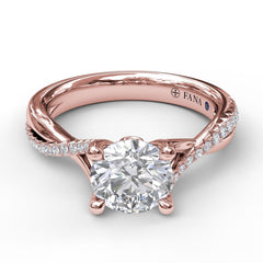 Alternating Diamond Twist Engagement Ring